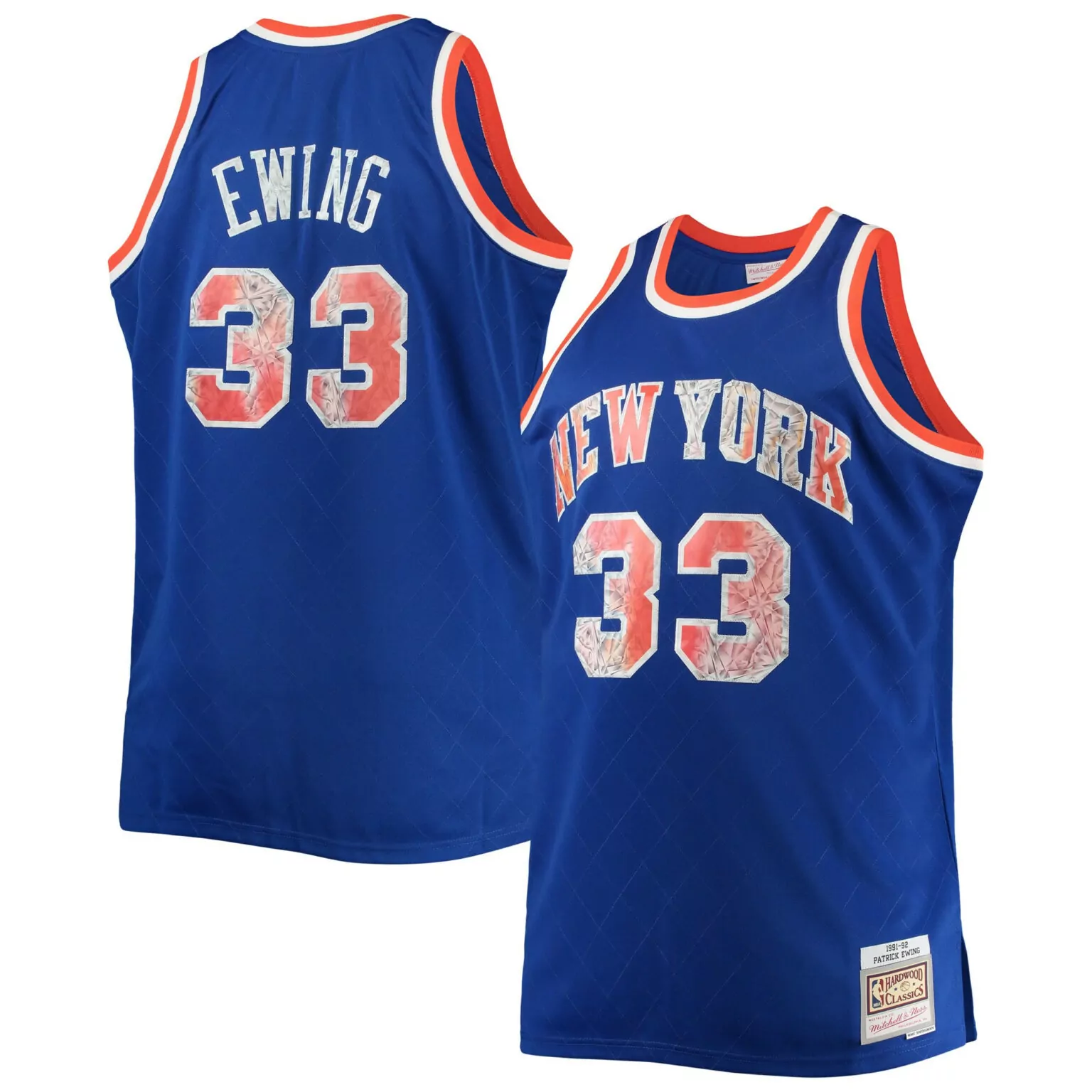 Patrick Ewing 33 New York Knicks Jersey Royal Blue 1991-92 Hardwood Classics Men