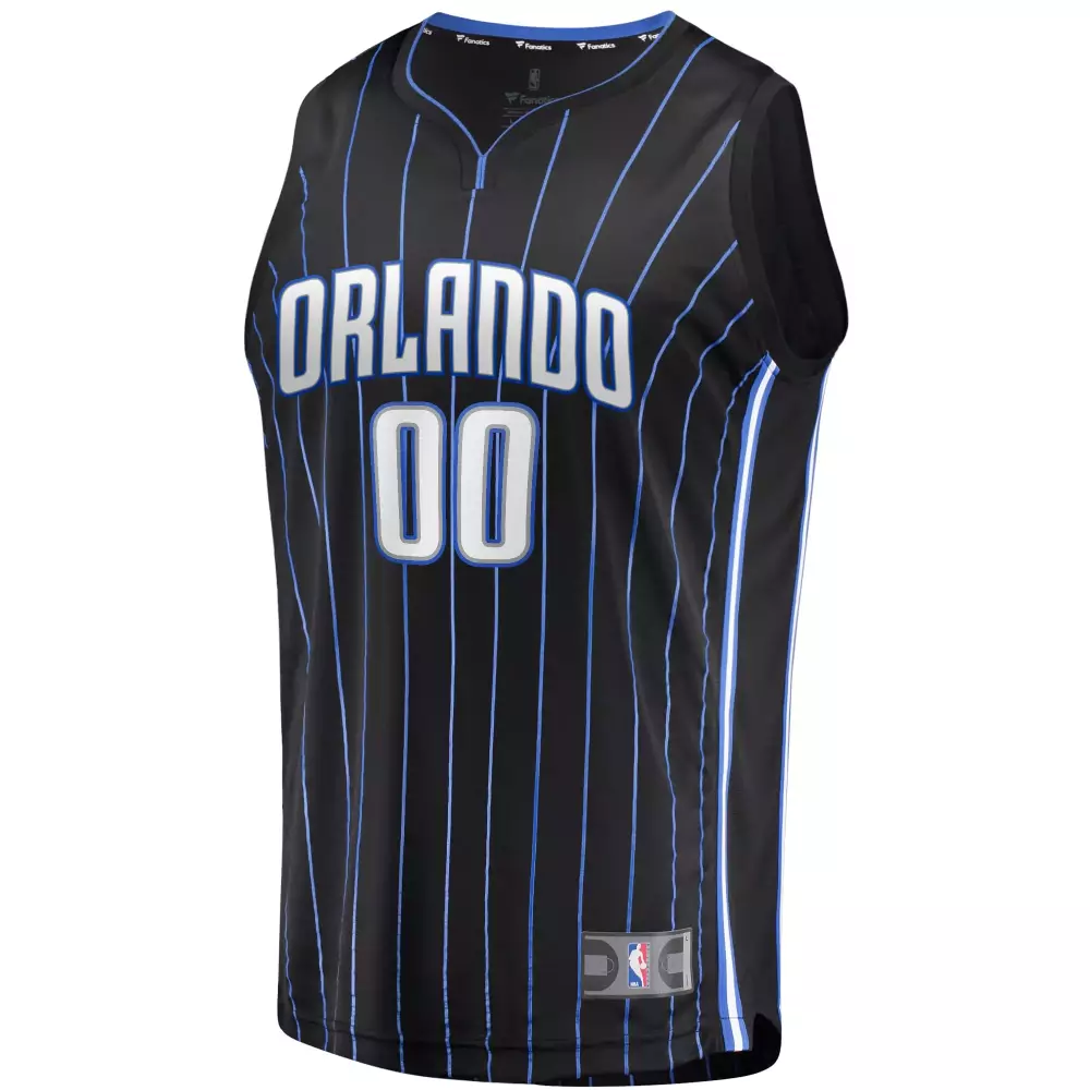Orlando Magic Jersey Black Men Pinstripe Blue White Custom Icon