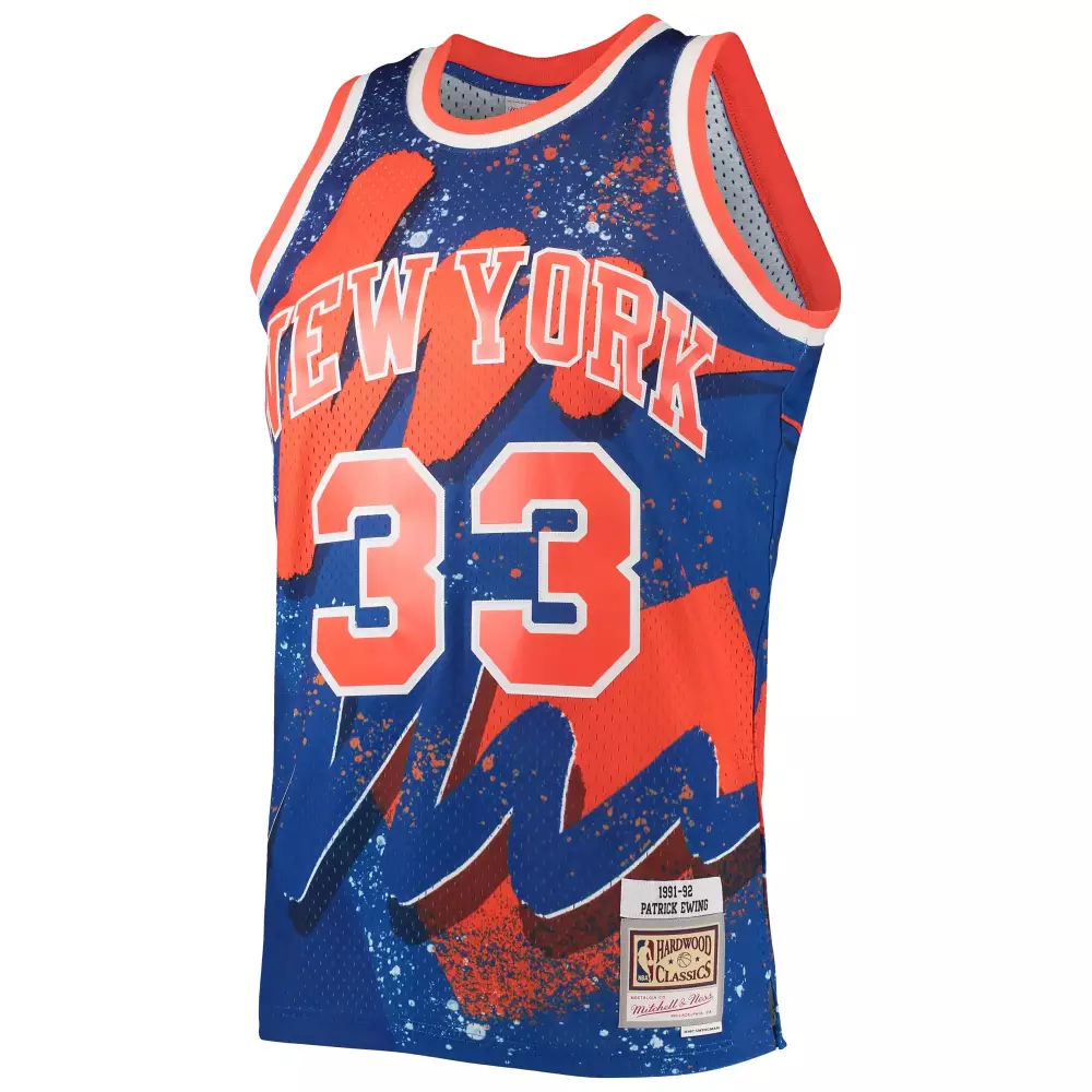 Patrick Ewing 33 New York Knicks Jersey Royal Blue Mitchell & Ness Hardwood Classics 1991