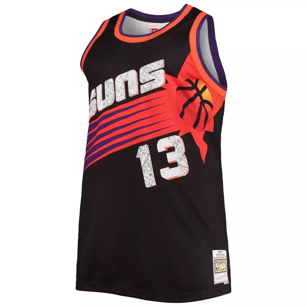 Steve Nash 13 Phoenix Suns Jersey Black Hardwood Classics Mitchell Ness Men Swingman