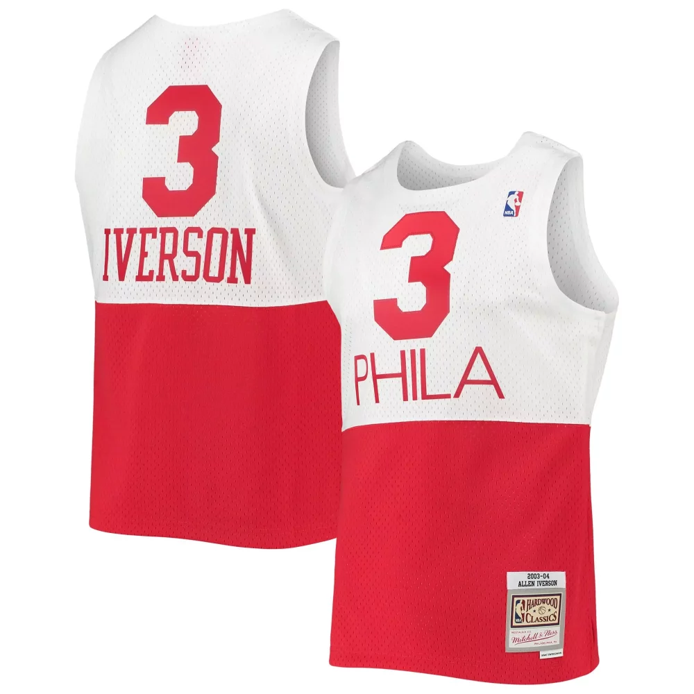 Allen Iverson 3 Jersey White 2003-04 Philadelphia 76ers Hardwood Classics Mitchell Ness