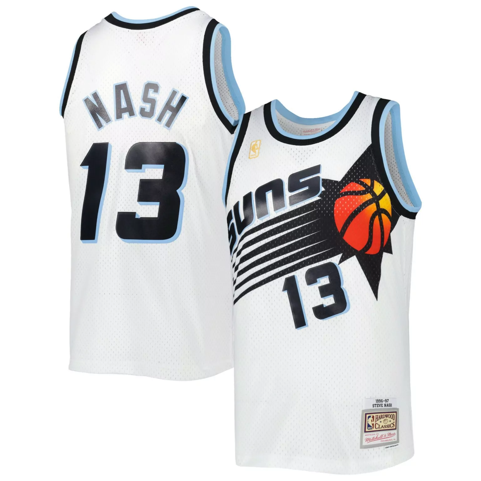 Steve Nash 13 Phoenix Suns Jersey White 1996-97 Hardwood Classics 1997 Men Split Design