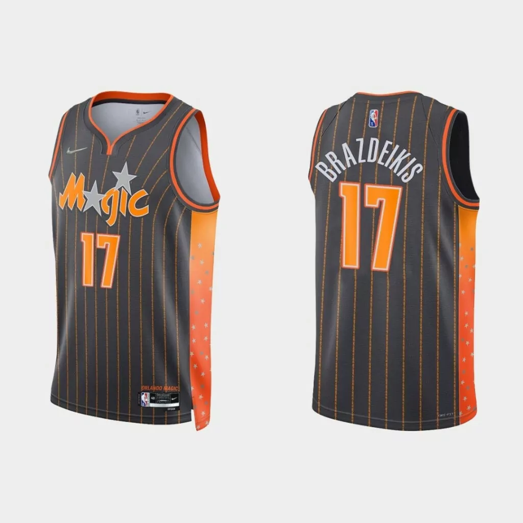 Ignas Brazdeikis 17 Orlando Magic Jersey Gray Men Orange