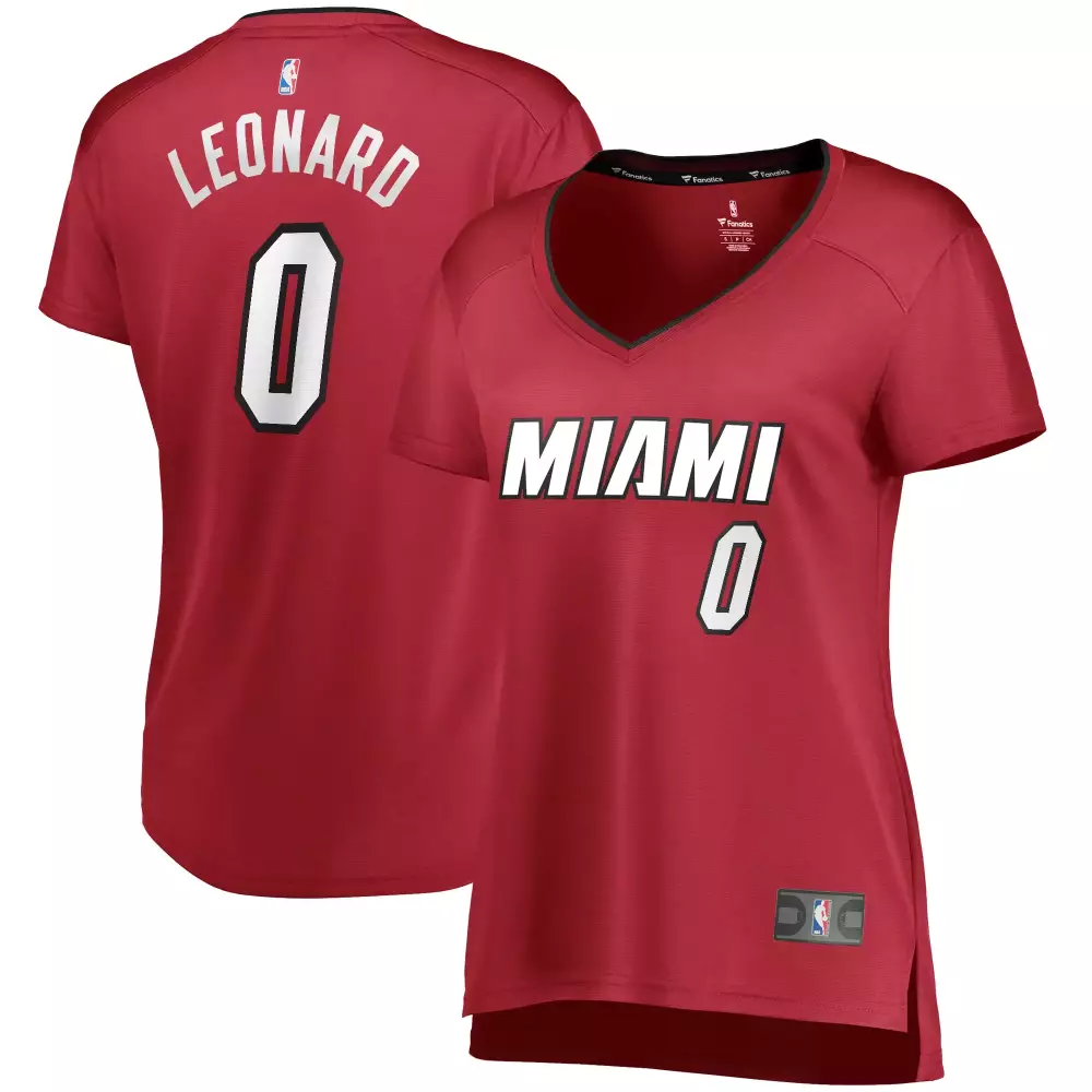 Kawhi Leonard Miami Heat Jersey Red Women White Black
