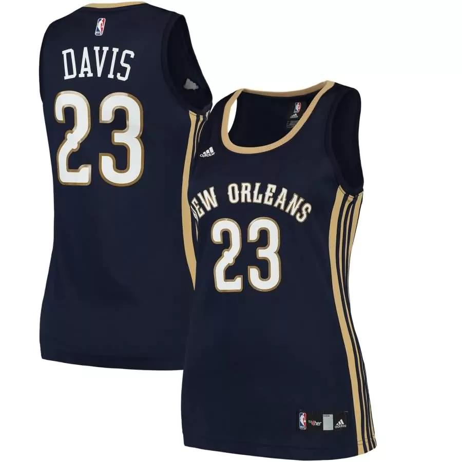 Anthony Davis 23 Jersey Navy Blue New Orleans Pelicans Men Gold White