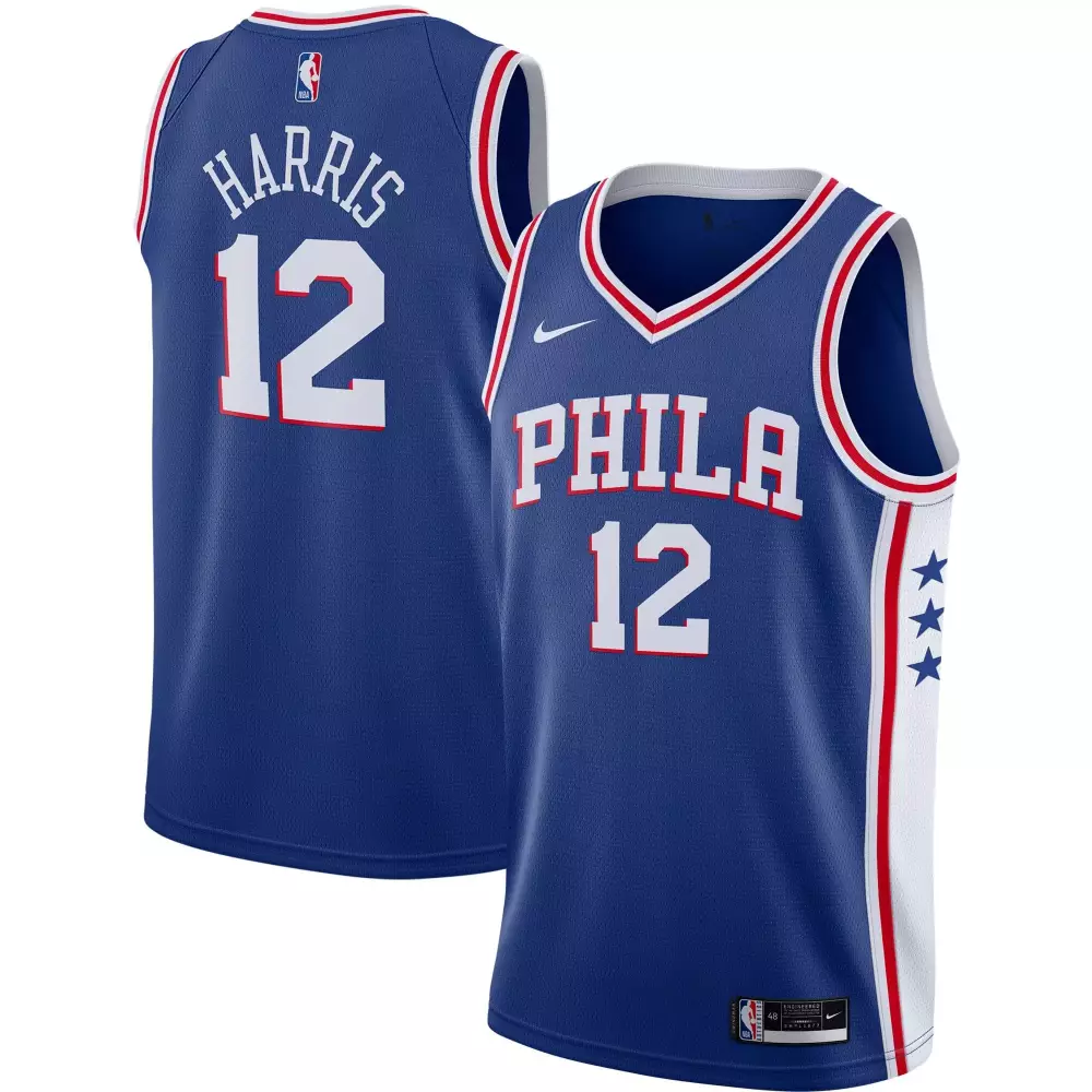 Tobias Harris 12 Jersey Royal Blue Philadelphia 76ers Men White Red Icon