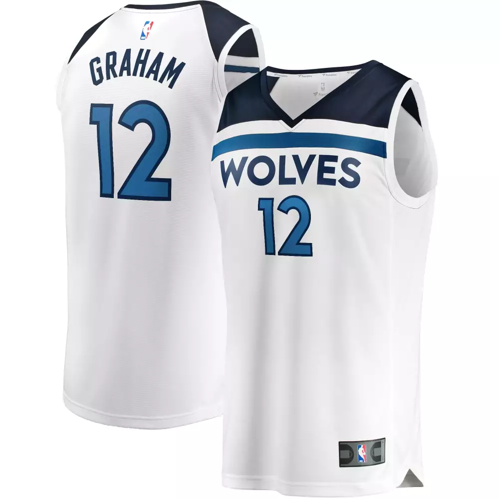 Treveon Graham 12 Jersey White Minnesota Timberwolves Men Standard Navy Blue Light