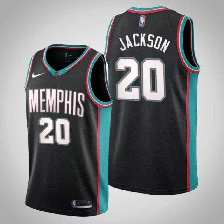 Jaren Jackson 20 Jersey Black Memphis Grizzlies Men Teal Pink