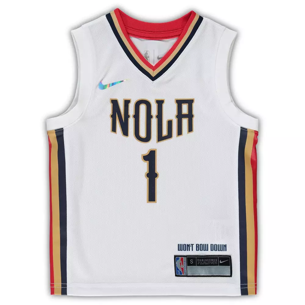 Custom New Orleans Pelicans 1 Jersey White Na Men Red Gold Navy
