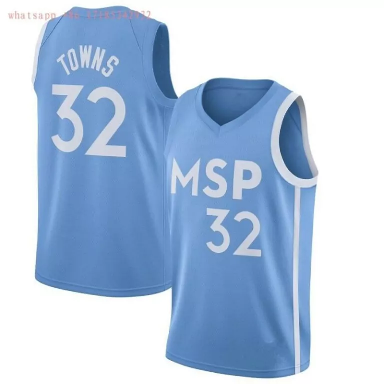 Karl-anthony Towns 32 Jersey Light Blue Minnesota Timberwolves Men White