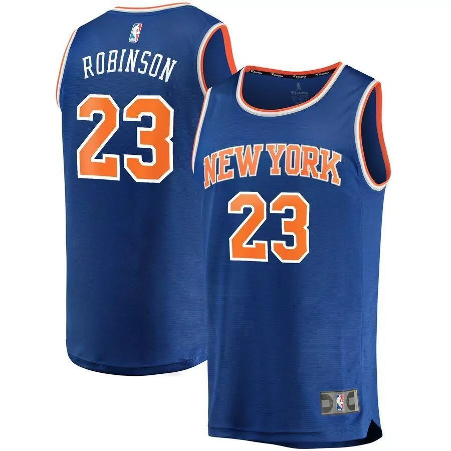 Mitchell Robinson 23 Jersey Blue New York Knicks Men Orange White Icon