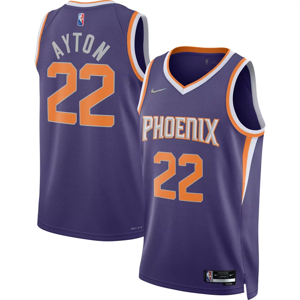 Deandre Ayton 22 Phoenix Suns Jersey Purple Men Swingman Orange White Icon
