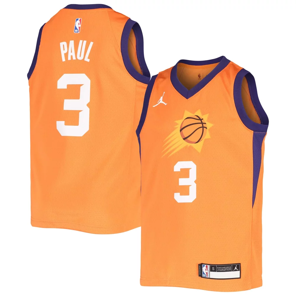 Chris Paul 3 Phoenix Suns Jersey Orange Men Purple