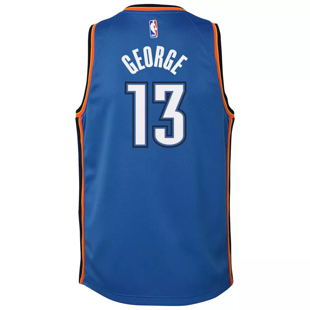 Paul George 13 Jersey Blue Oklahoma City Thunder Men Standard Orange Black Swingman