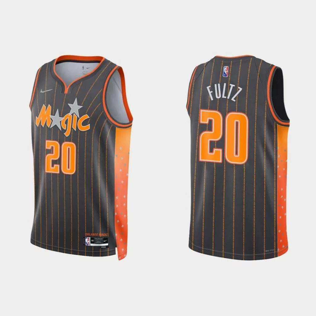 Markelle Fultz 20 Orlando Magic Jersey Charcoal Starry Night Men Orange White