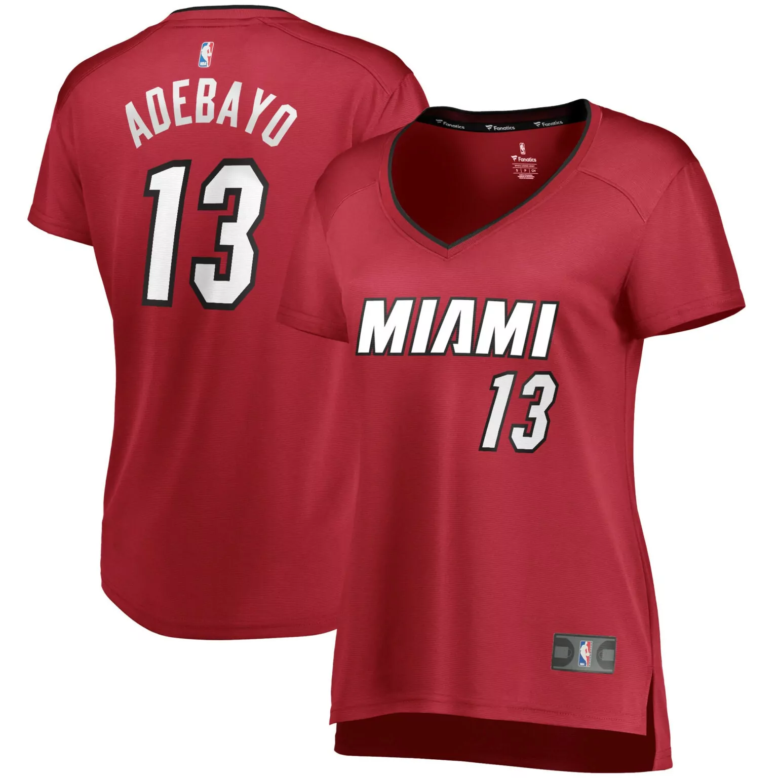 Bam Adebayo 13 Miami Jersey Red Women White Black