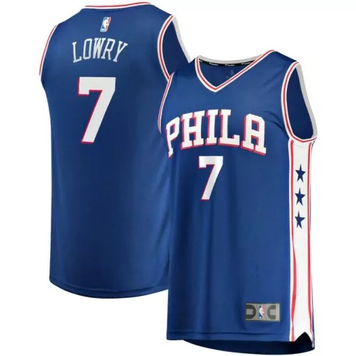 Kyle Lowry 7 Philadelphia 76ers Jersey Blue Fanatics Authentic Men Red White Icon
