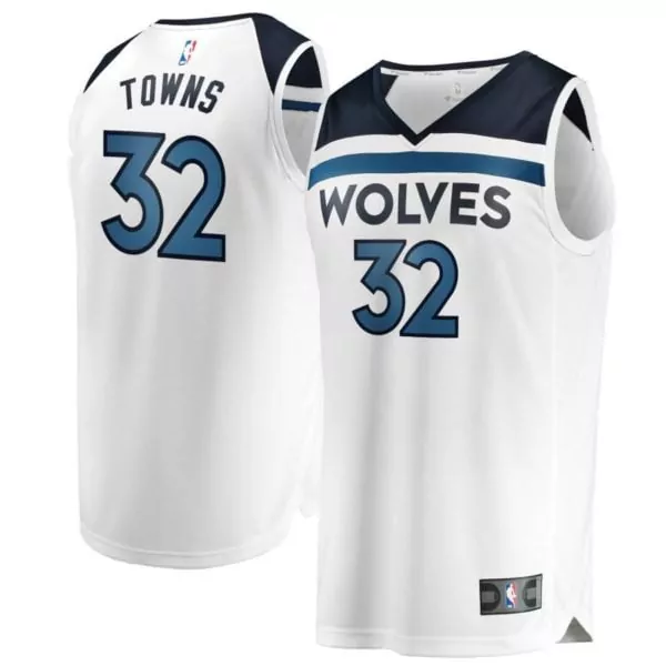 Karl Anthony 32 Wolves Jersey White Men Navy Blue