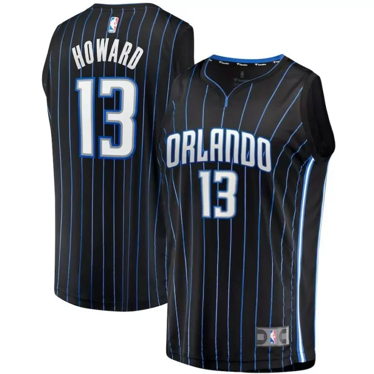 Jett Howard 13 Orlando Magic Jersey Black Men Pinstripe White Blue Icon