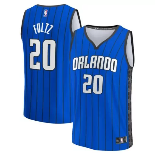 Markelle Fultz 20 Orlando Magic Jersey Blue Men Black White