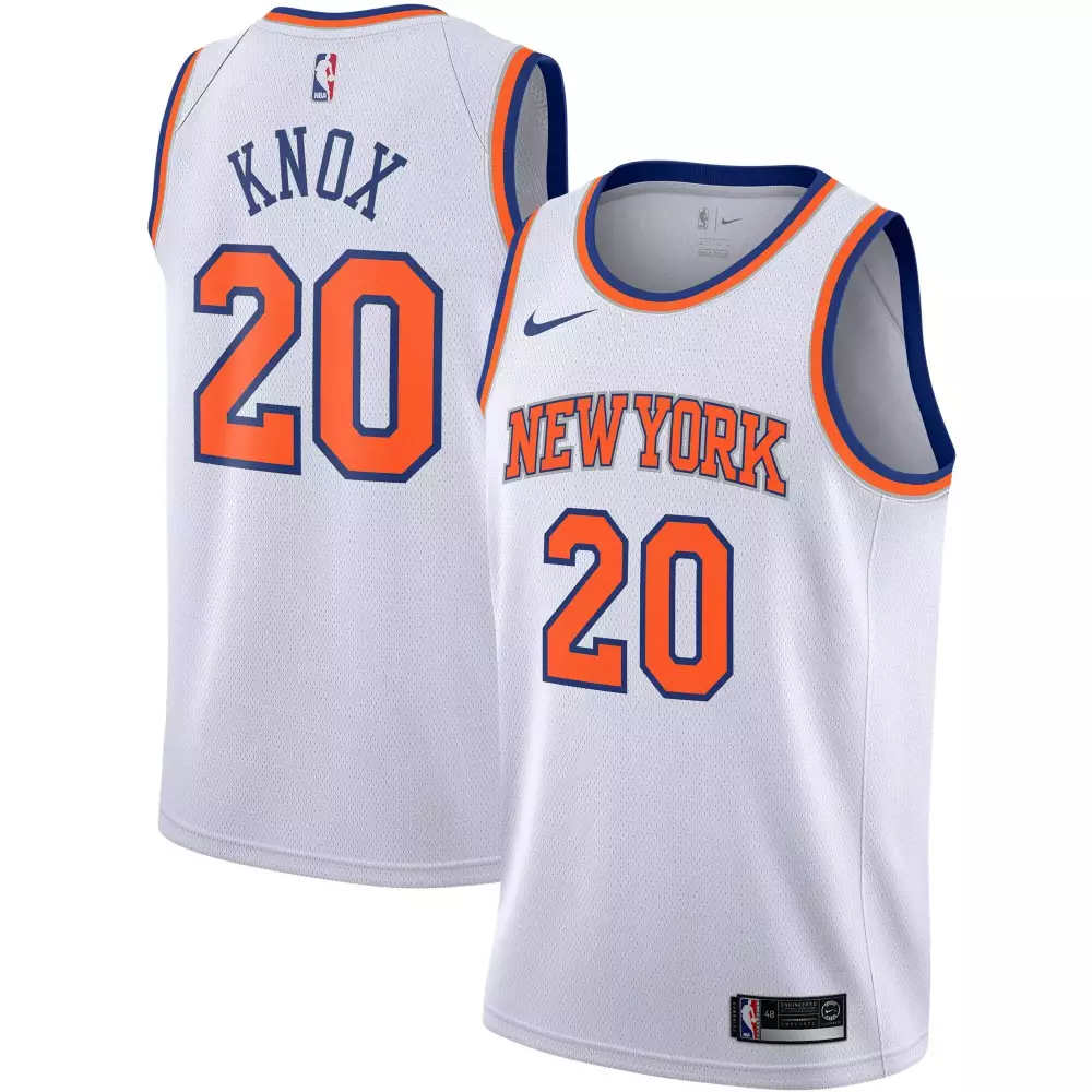 Kevin Knox 20 New York Knicks Jersey White Men Orange Blue