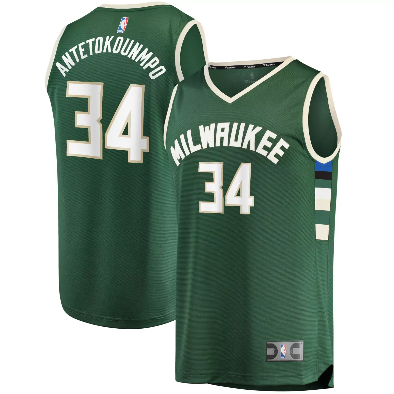 Giannis Antetokounmpo 34 Jersey Green Milwaukee Bucks Men Replica Cream White Blue