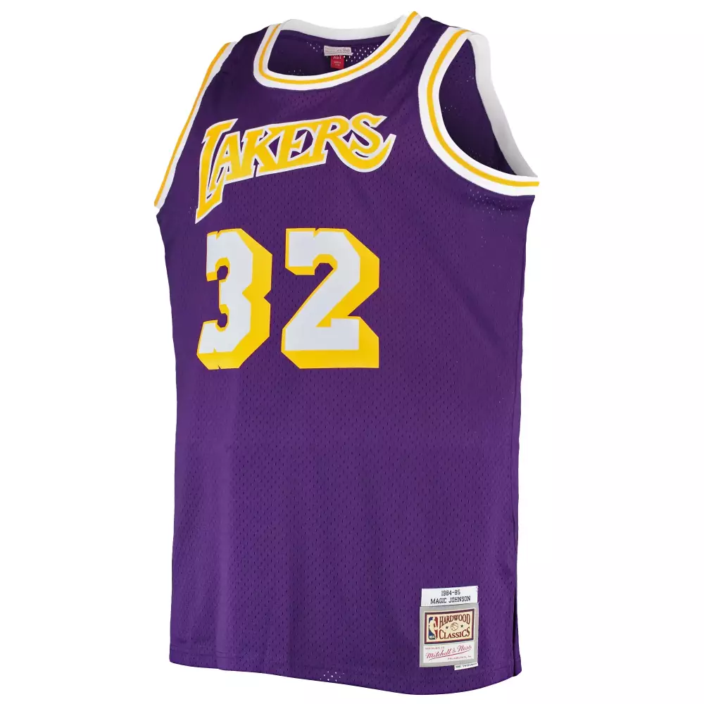 Magic Johnson 32 Jersey Purple Mitchell & Ness Los Angeles Lakers Hardwood Classics