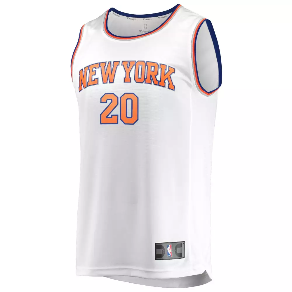 Rj Barrett 9 New York Knicks Jersey White Men NBA Orange Blue