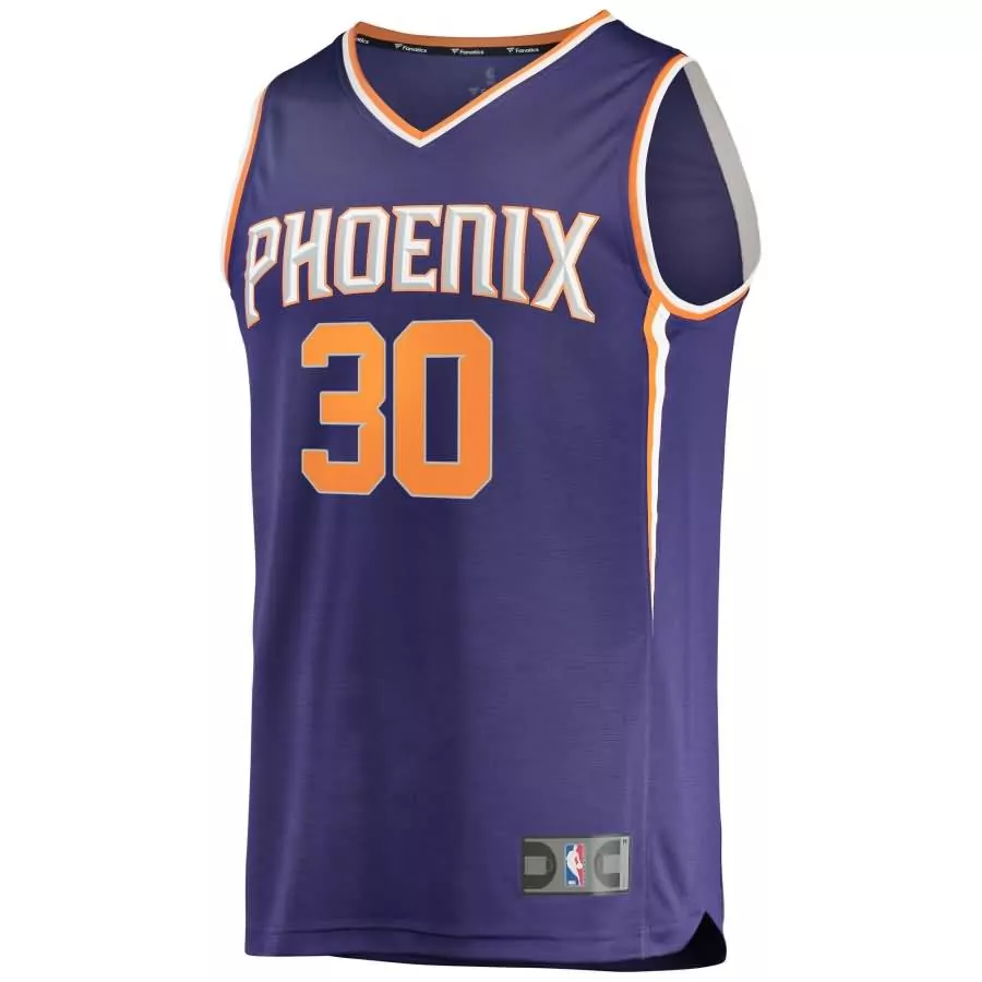 Devin Booker 30 Phoenix Suns Jersey Purple Men Orange White Icon