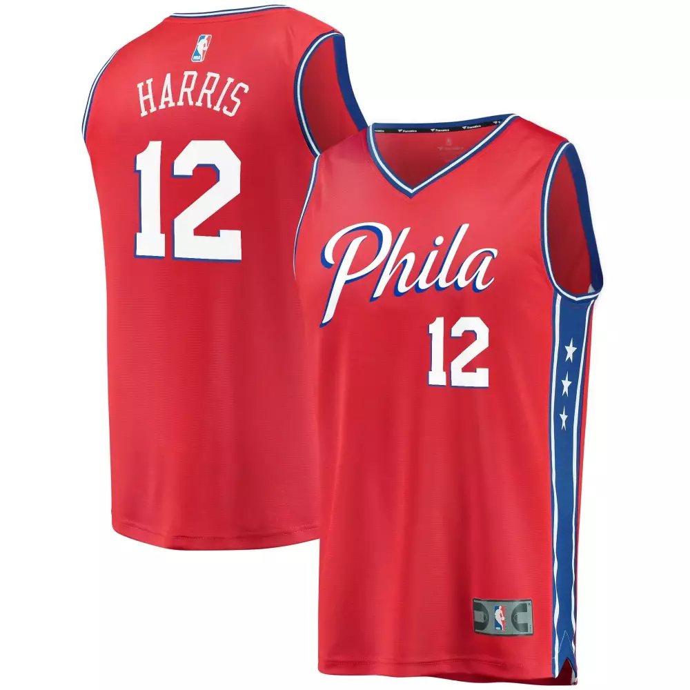 Tobias Harris 12 Jersey Red Philadelphia 76ers Men Blue White