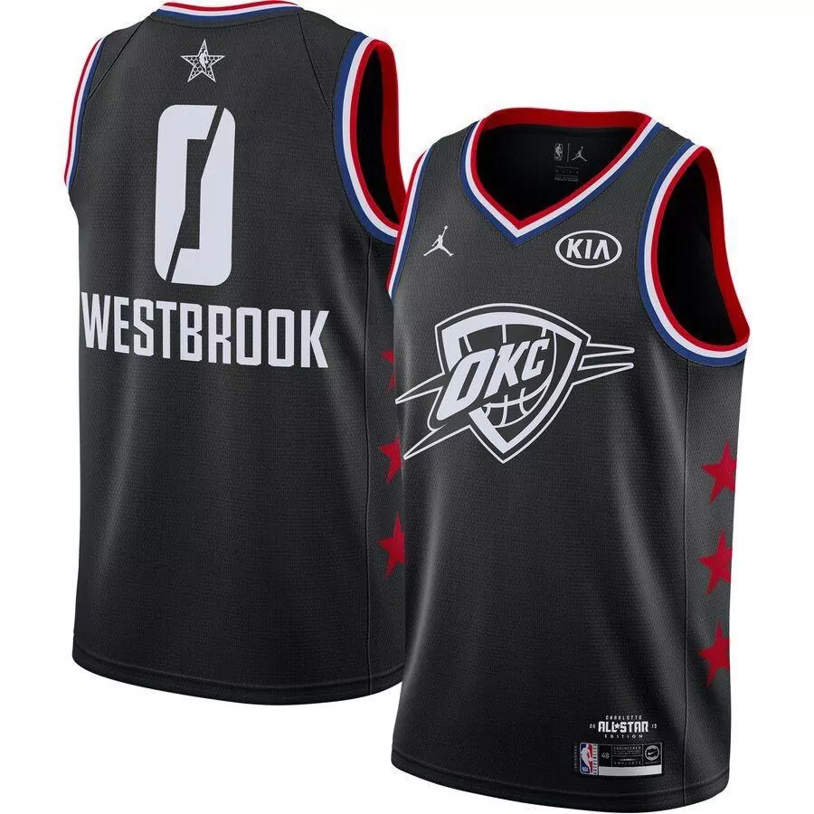 Russell Westbrook Jersey Black Charlotte All-star Oklahoma City Thunder Kia Edition