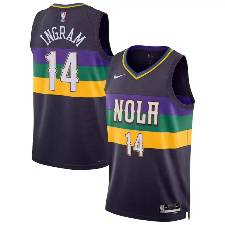 Brandon Ingram 14 Jersey Purple New Orleans Pelicans Men Green Yellow Gold Unisex
