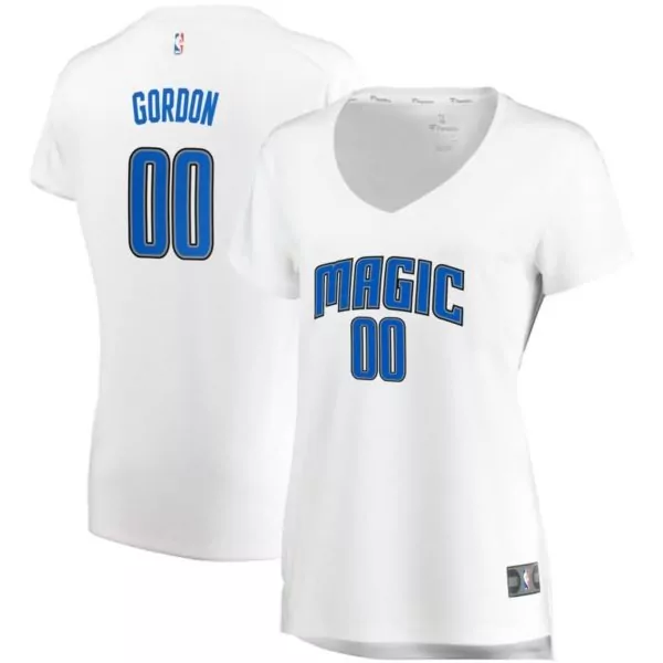 Aaron Gordon Magic Jersey White Women T-shirt Blue