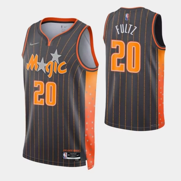Markelle Fultz 20 Orlando Magic Jersey Gray Men Pinstripe Orange White Anniversary