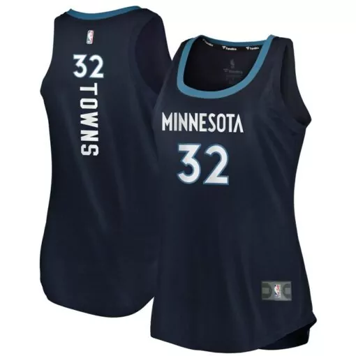 Karl-anthony Towns 32 Jersey Navy Minnesota Timberwolves Men Teal White Icon