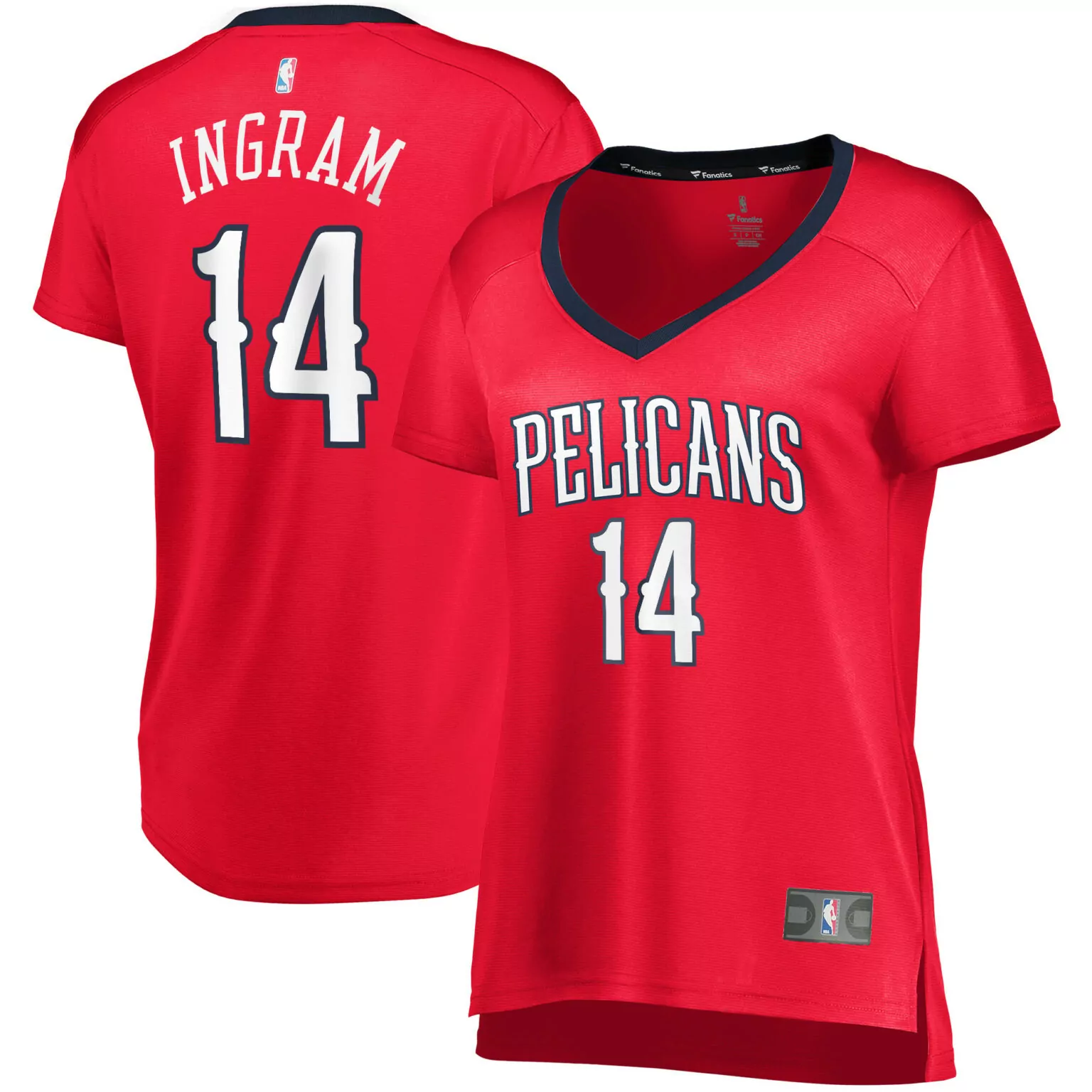 Brandon Ingram 14 Pelicans Jersey Red Women NBA Navy White