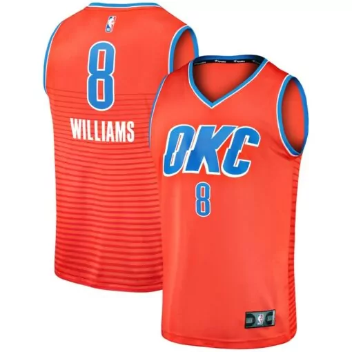 Jalen Williams 8 Jersey Orange Oklahoma City Thunder Men Blue