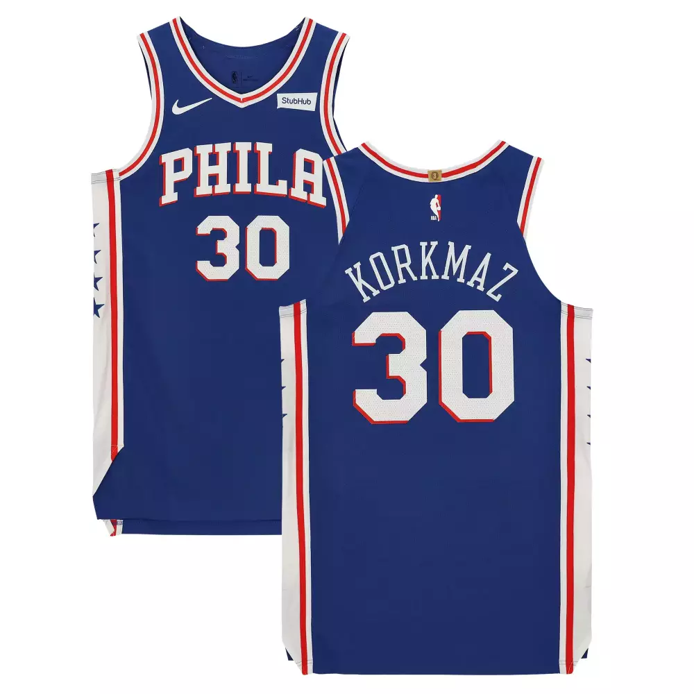 Furkan Korkmaz 30 Jersey Blue Philadelphia 76ers Men White Red