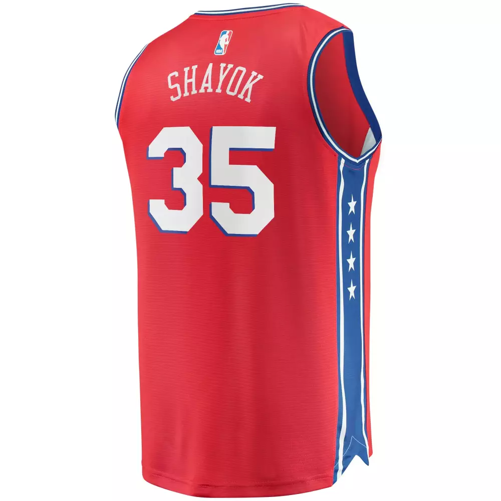 Marial Shayok 35 Jersey Red Philadelphia 76ers Men Blue White