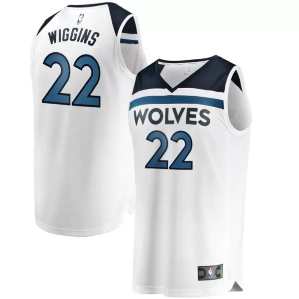 Andrew Wiggins 22 Wolves Jersey White Men Navy Blue