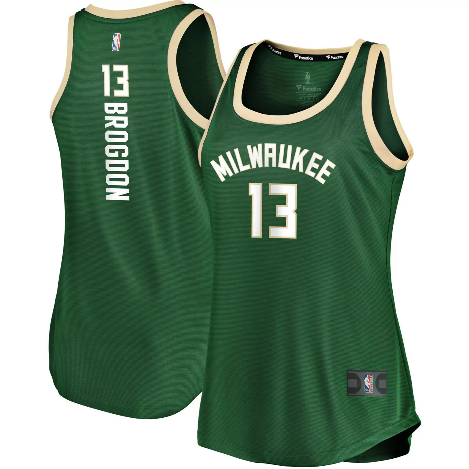 Malcolm Brogdon 13 Jersey Green Milwaukee Bucks Men Replica Cream Icon