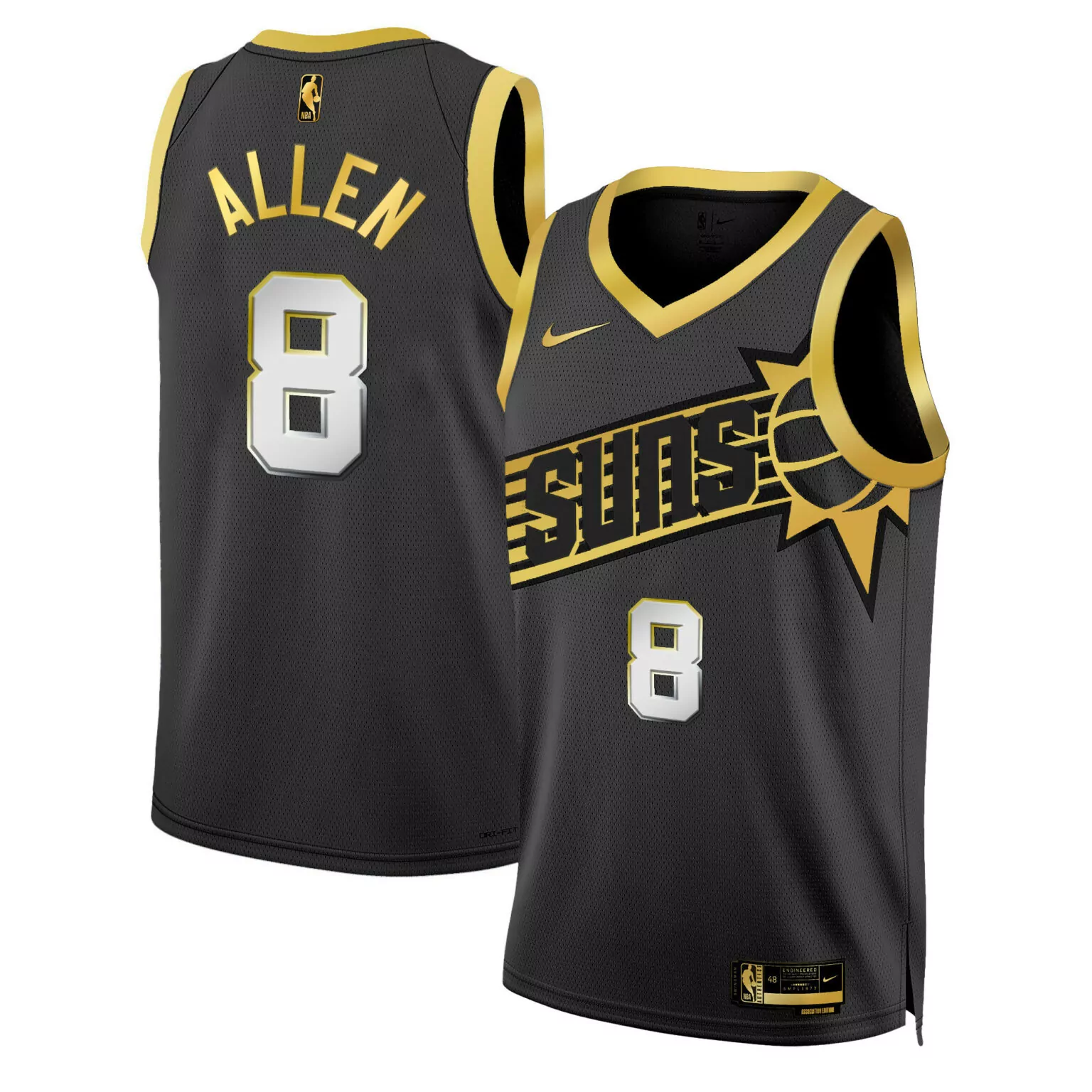 Grayson Allen 8 Phoenix Suns Jersey Black Association Edition Men Swingman Alternate