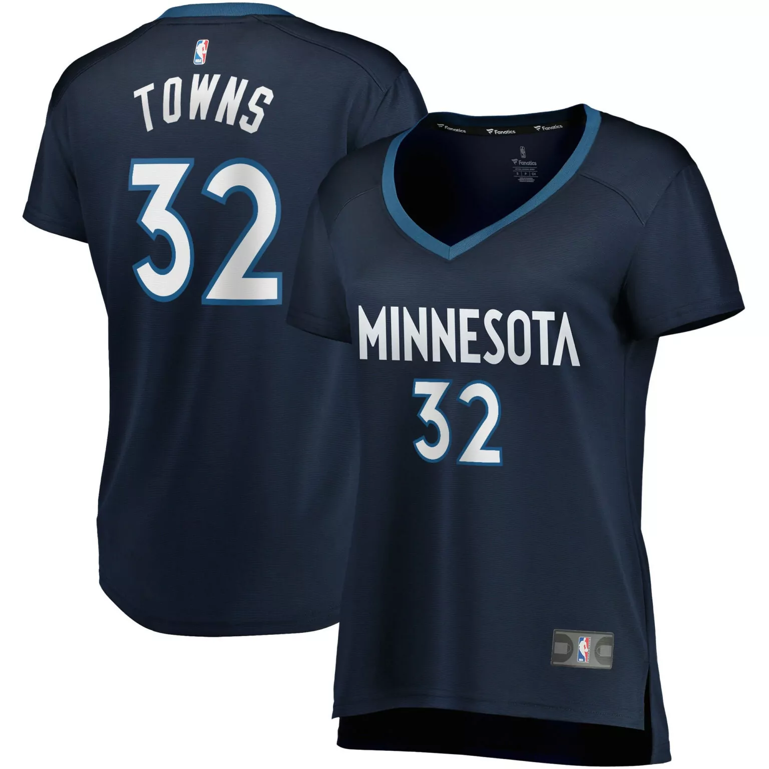Karl-anthony Towns 32 Jersey Navy Blue Minnesota Timberwolves Women Light White Icon