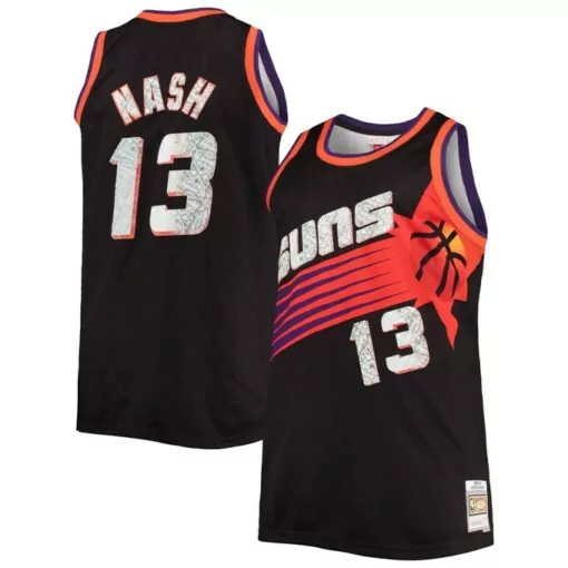 Steve Nash 13 Phoenix Suns Jersey Black Men Orange Purple Anniversary