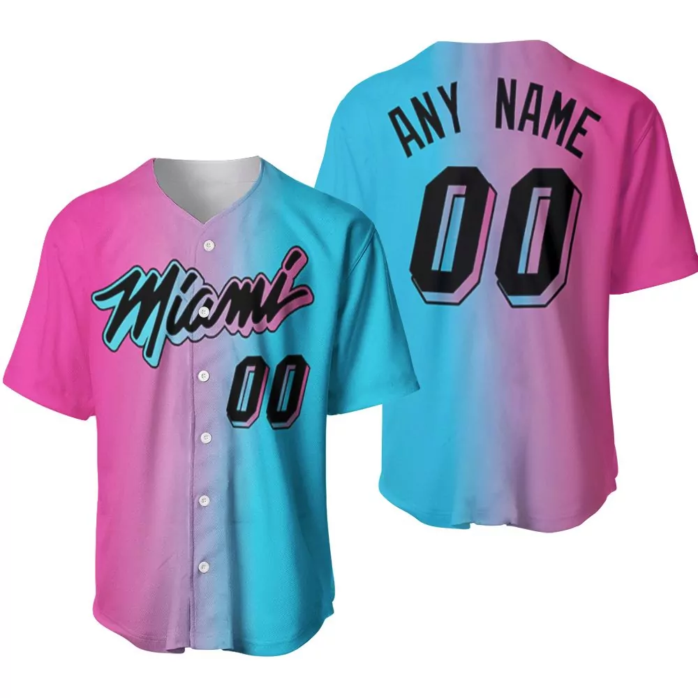 Miami Jersey Pink Blue Personalized