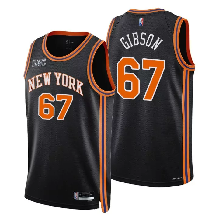 Taj Gibson 67 New York Jersey Black Men Orange Blue