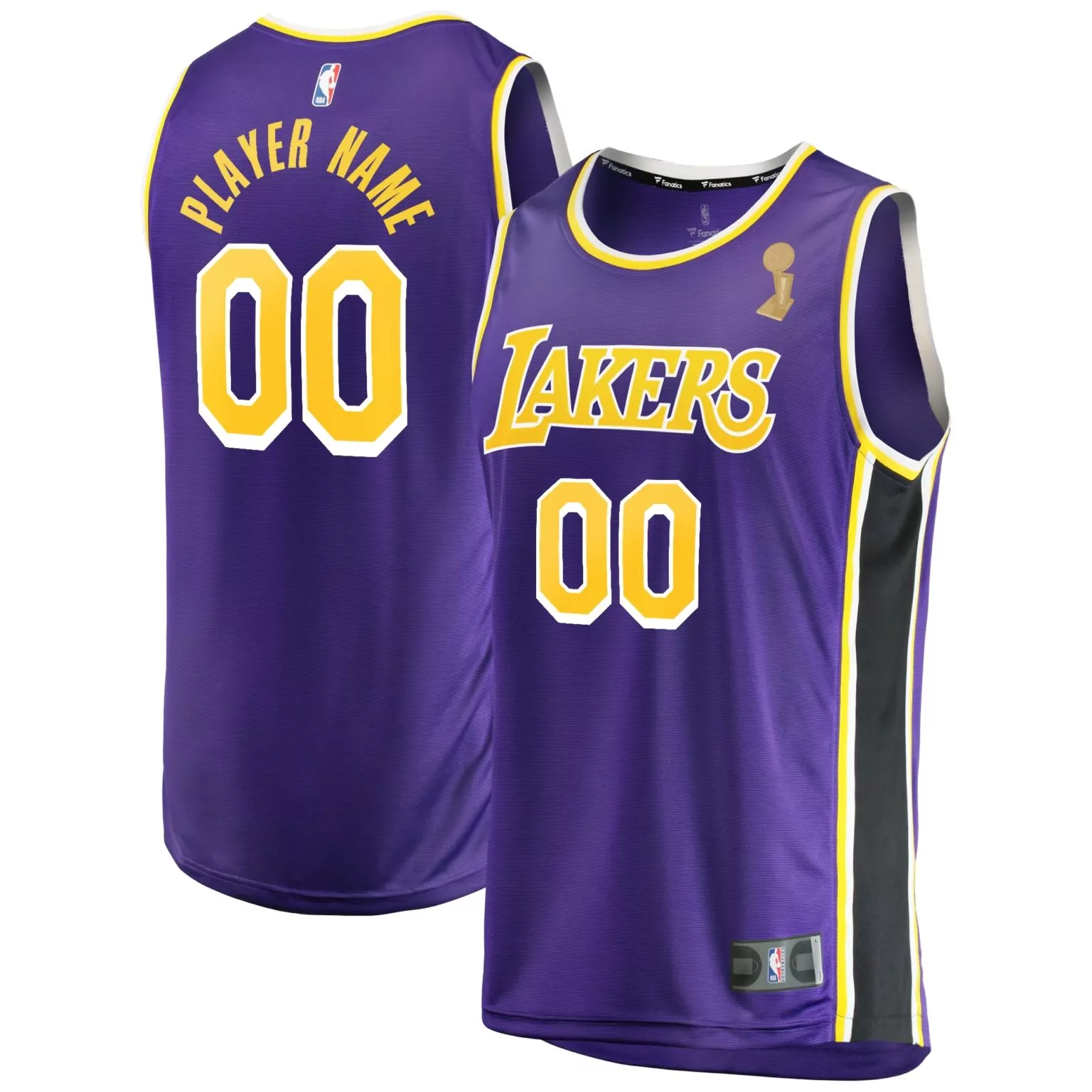 Los Angeles Lakers Jersey Purple Larry O'brien Trophy Men Gold White Black Custom