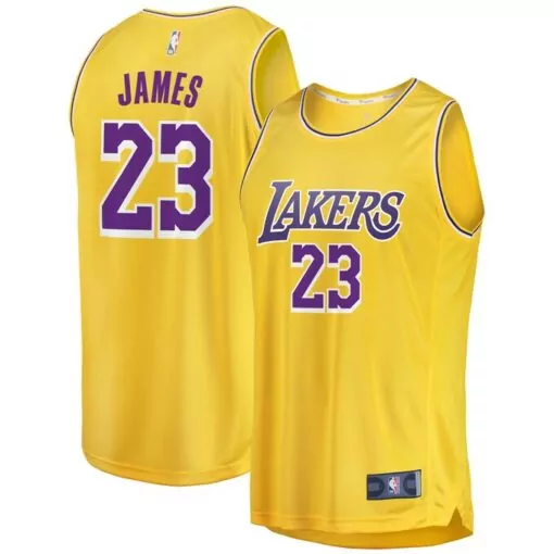 Lebron James 23 Jersey Yellow Los Angeles Lakers Men Purple Icon