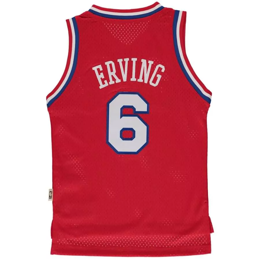 Julius Erving 6 Jersey Red Philadelphia 76ers Men Replica White Blue Fashion Hardwood