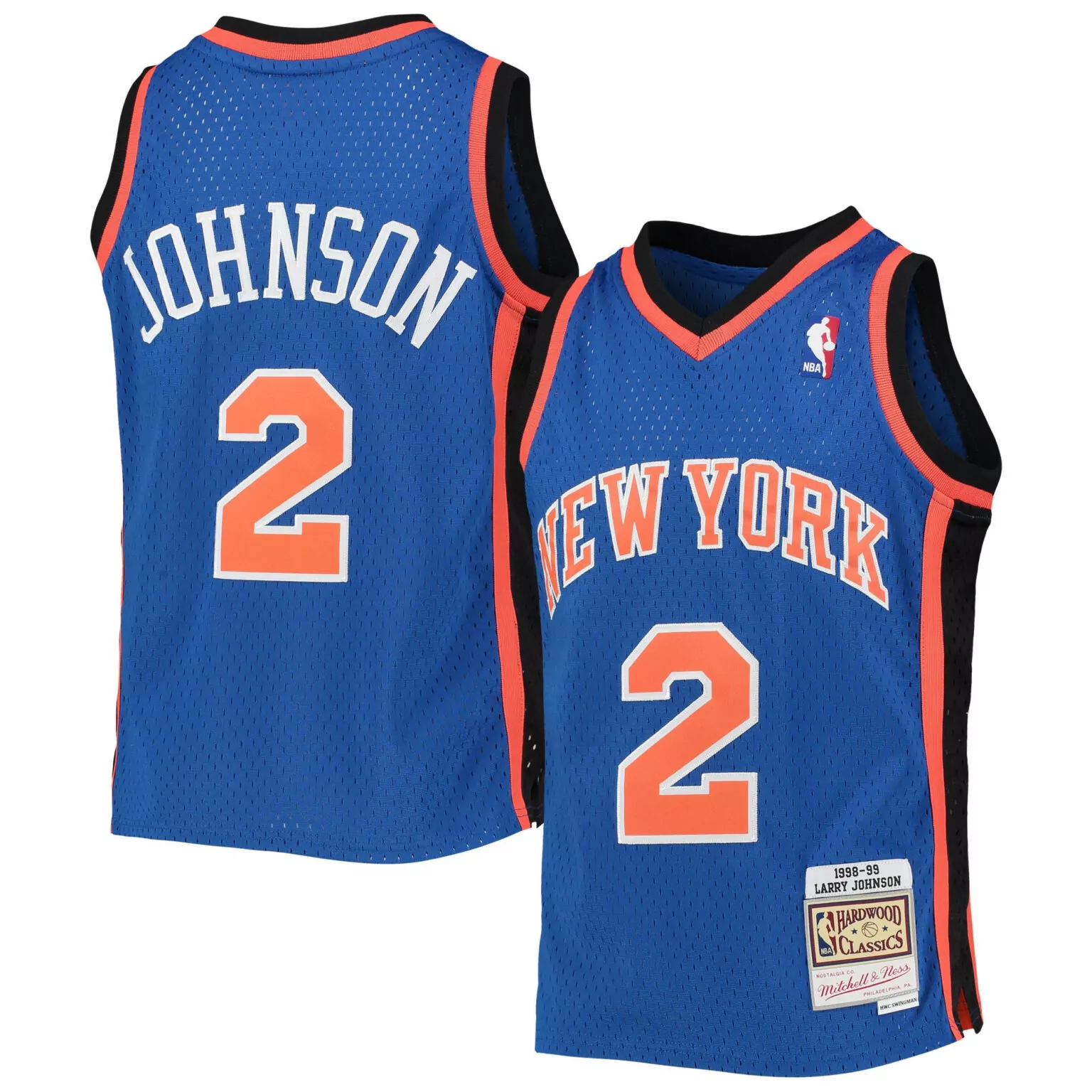 Larry Johnson 2 New York Knicks Jersey Blue 1998-99 Hardwood Classics Mitchell Ness 1998